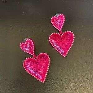 baublebar pink heart earrings